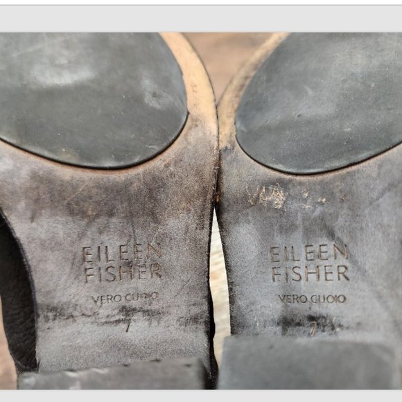 Eileen Fisher List Black Leather Peep Toe Ankle Booties - Picture 12 of 16